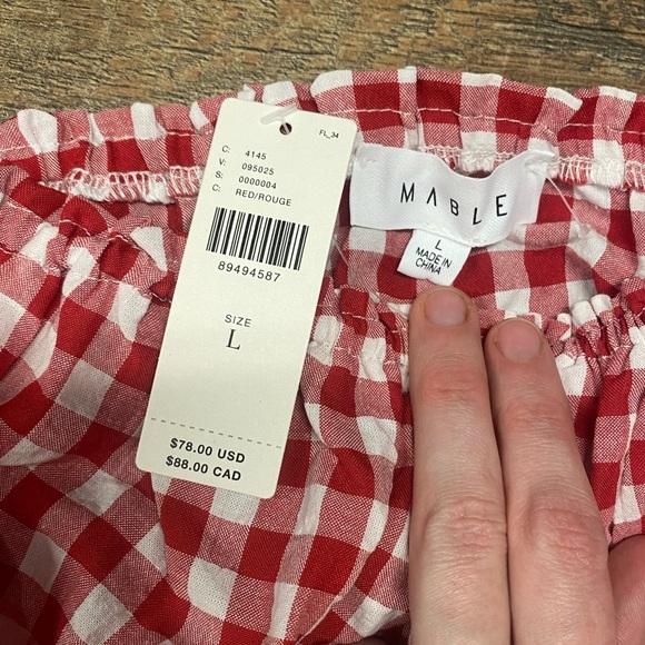 NWT Anthropologie “MABLE” Gingham Print 2 Piece Set Size Large - Picture 5 of 8